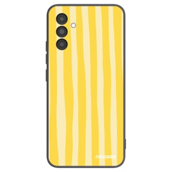 Picasee silikonový černý obal pro Samsung Galaxy A04s A047F - Lines lemon
