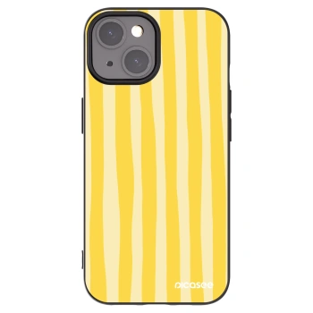 Picasee silikonový černý obal pro Apple iPhone 15 - Lines lemon