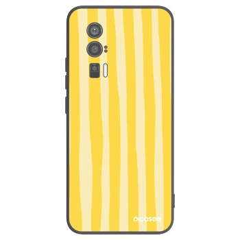 Picasee silikonový černý obal pro Xiaomi Poco F5 Pro 5G - Lines lemon