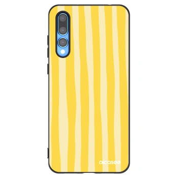 Picasee silikonový černý obal pro Huawei P20 Pro - Lines lemon