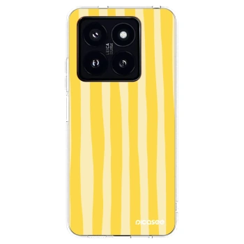 Picasee silikonový průhledný obal pro Xiaomi 14 Pro - Lines lemon