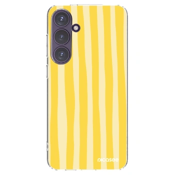 Picasee silikonový průhledný obal pro Samsung Galaxy S24+ S926B 5G - Lines lemon
