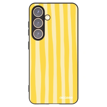 Picasee silikonový černý obal pro Samsung Galaxy S24 S921B 5G - Lines lemon