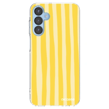Picasee silikonový průhledný obal pro Samsung Galaxy A15 A156B 5G - Lines lemon