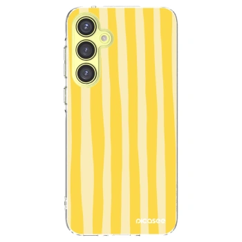 Picasee silikonový průhledný obal pro Samsung Galaxy A35 5G A356B - Lines lemon