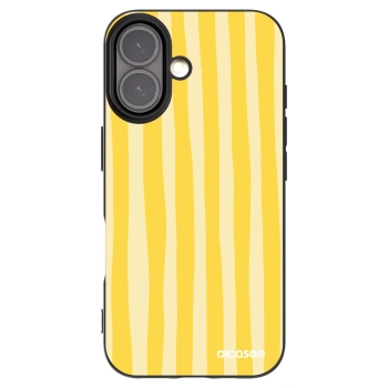 Picasee silikonový černý obal pro Apple iPhone 16 - Lines lemon