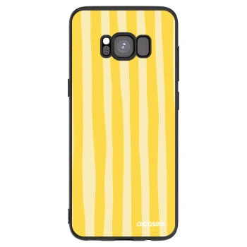 Picasee silikonový černý obal pro Samsung Galaxy S8 G950F - Lines lemon