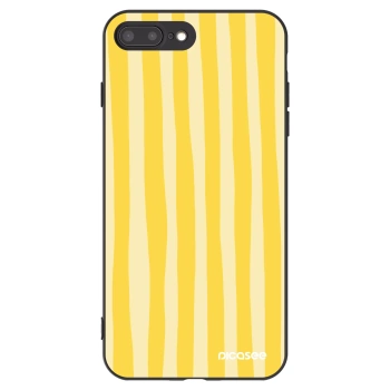 Picasee silikonový černý obal pro Apple iPhone 7 Plus - Lines lemon