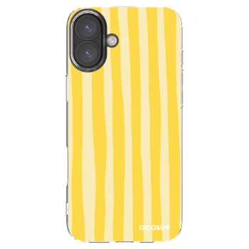 Picasee silikonový průhledný obal pro Apple iPhone 16 Plus - Lines lemon