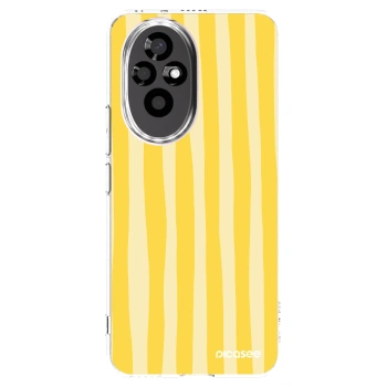 Picasee silikonový průhledný obal pro Honor 200 5G - Lines lemon