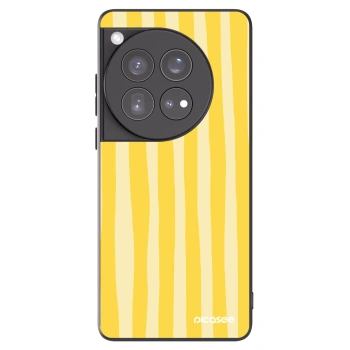 Picasee silikonový černý obal pro OnePlus 12 5G - Lines lemon