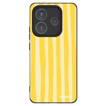 Picasee silikonový černý obal pro Xiaomi Redmi Note 14 5G - Lines lemon