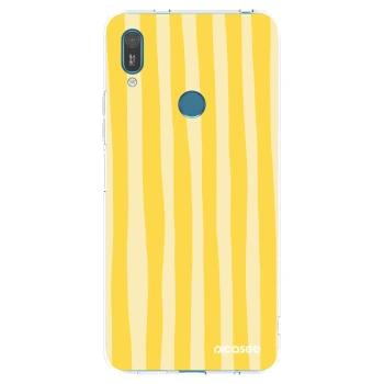 Picasee silikonový průhledný obal pro Huawei Y7 2019 - Lines lemon