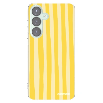 Picasee silikonový průhledný obal pro Samsung Galaxy S25+ 5G - Lines lemon