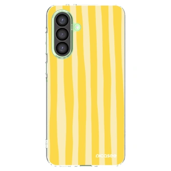 Picasee silikonový průhledný obal pro Samsung Galaxy A26 5G A266B - Lines lemon
