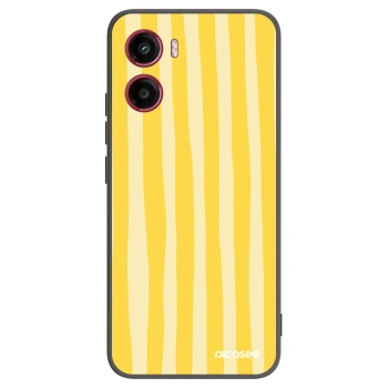Picasee silikonový černý obal pro Motorola Moto G05 - Lines lemon