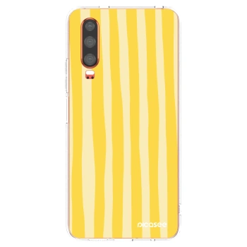 Picasee silikonový průhledný obal pro Huawei P30 - Lines lemon