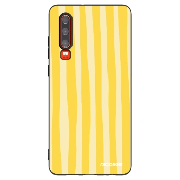 Picasee silikonový černý obal pro Huawei P30 - Lines lemon