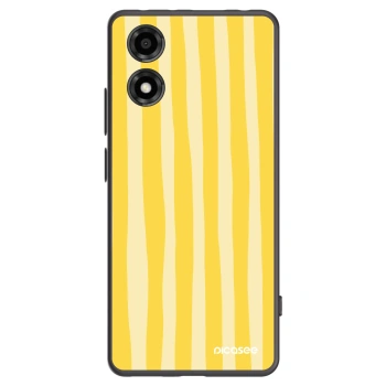 Picasee silikonový černý obal pro Motorola Moto E14 - Lines lemon