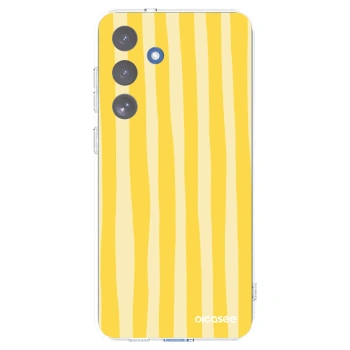 Picasee silikonový průhledný obal pro Samsung Galaxy S25 FE 5G - Lines lemon