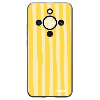 Picasee silikonový černý obal pro Honor Magic8 Lite 5G - Lines lemon