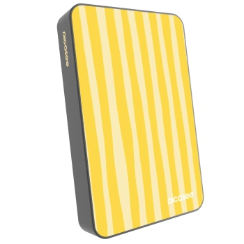 Picasee Powerbanka s MagSafe 10 000 mAh Šedá - Lines lemon