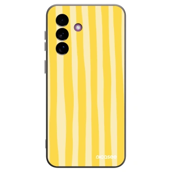 Picasee silikonový černý obal pro Samsung Galaxy A37 - Lines lemon