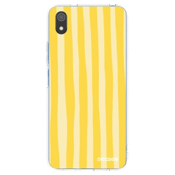 Picasee silikonový průhledný obal pro Xiaomi Redmi 7A - Lines lemon