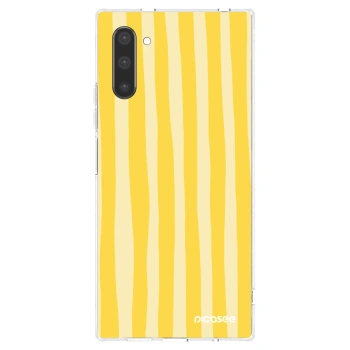 Picasee silikonový průhledný obal pro Samsung Galaxy Note 10 N970F - Lines lemon