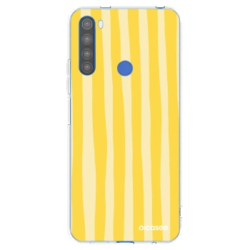 Picasee silikonový průhledný obal pro Xiaomi Redmi Note 8T - Lines lemon