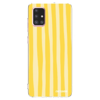 Picasee silikonový průhledný obal pro Samsung Galaxy A71 A715F - Lines lemon