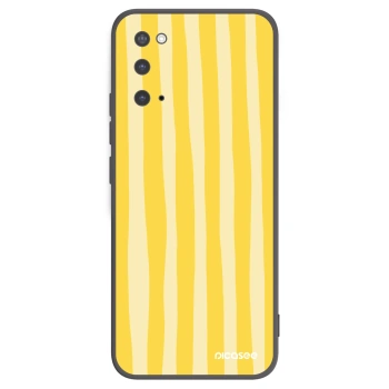 Picasee silikonový černý obal pro Samsung Galaxy S20 G980F - Lines lemon