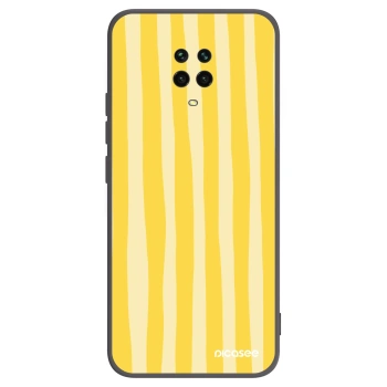 Picasee silikonový černý obal pro Xiaomi Redmi Note 9 Pro - Lines lemon