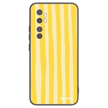 Picasee silikonový černý obal pro Xiaomi Mi Note 10 Lite - Lines lemon