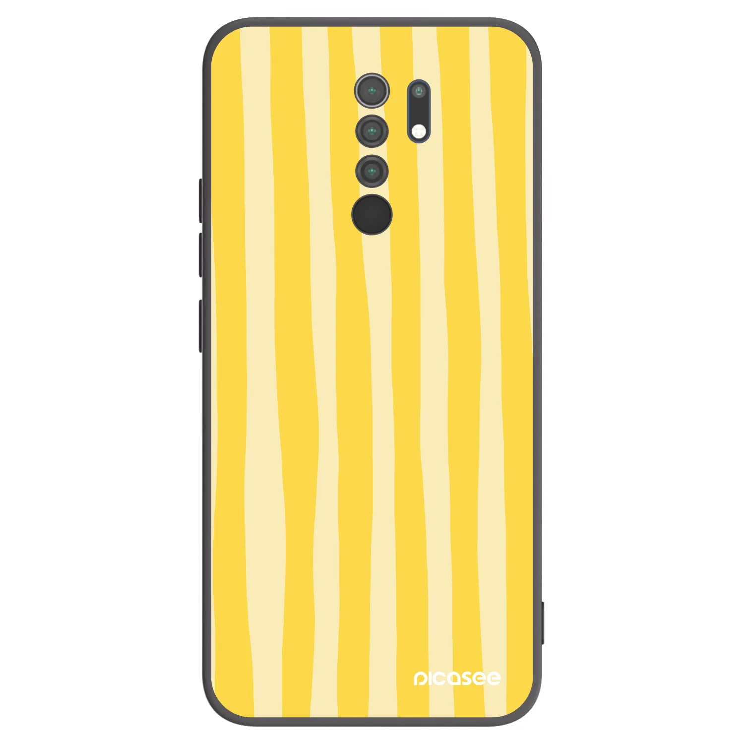 Picasee silikonový černý obal pro Xiaomi Redmi 9 - Lines lemon
