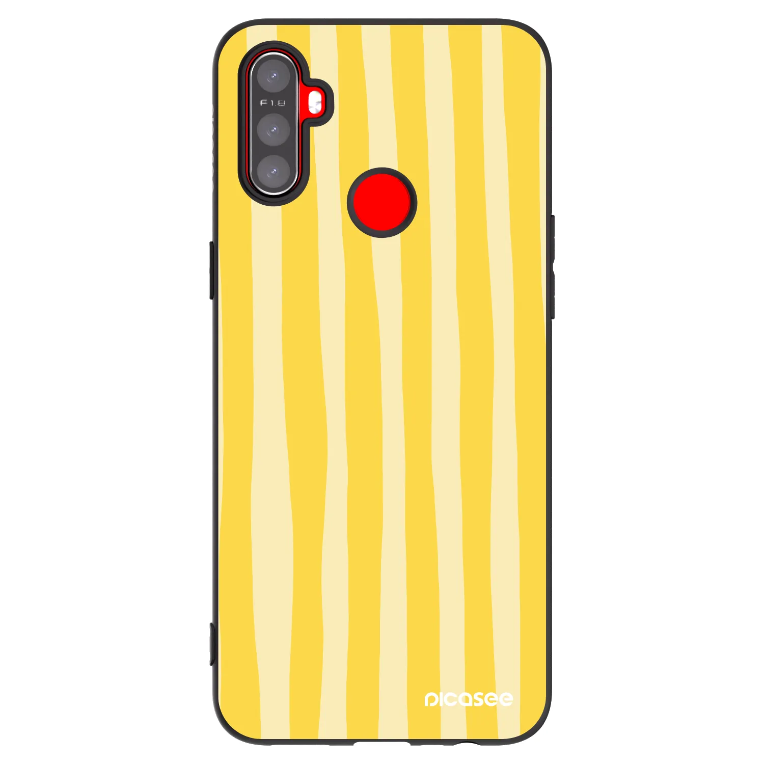Picasee silikonový černý obal pro Realme C3 - Lines lemon