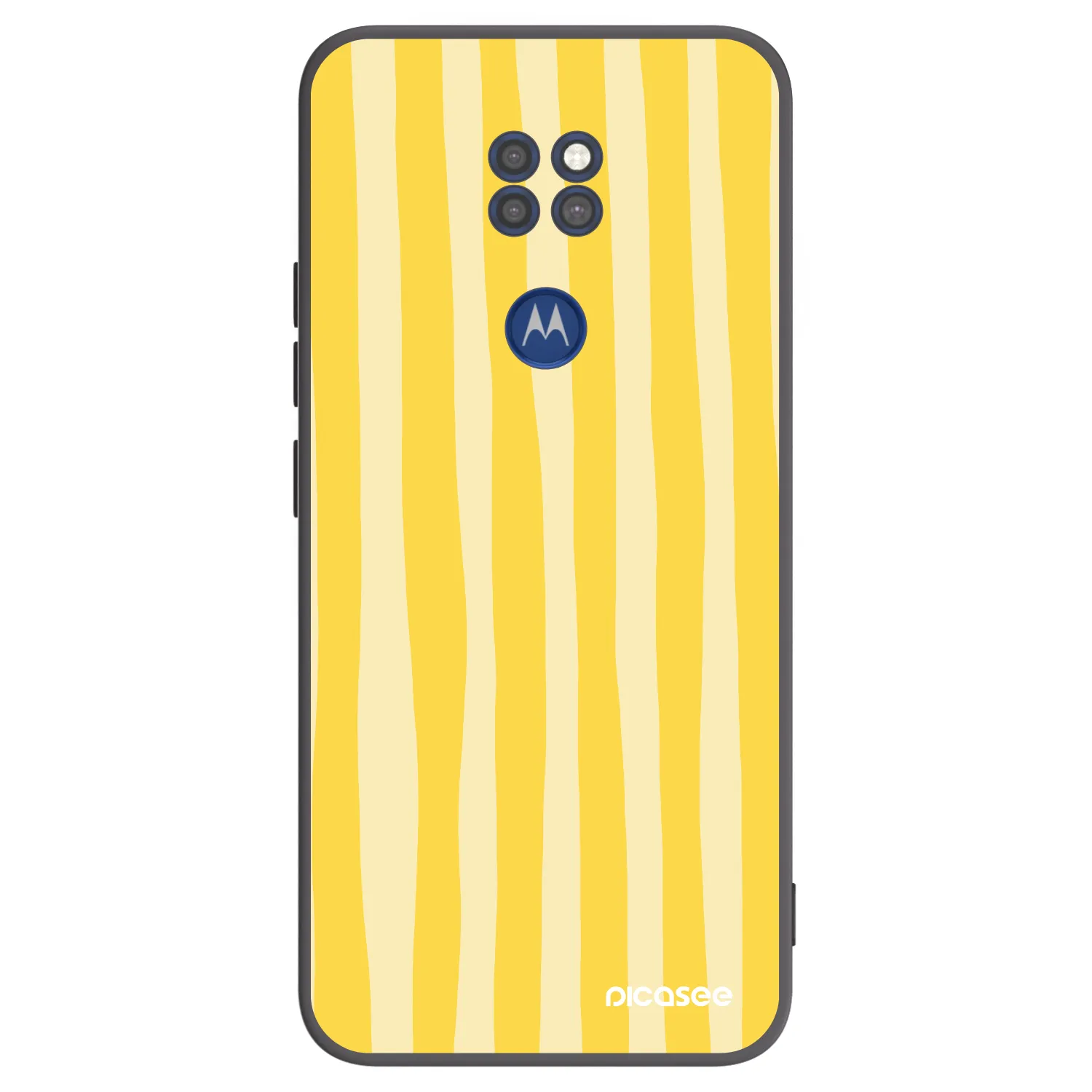 Picasee silikonový černý obal pro Motorola Moto G9 Play - Lines lemon