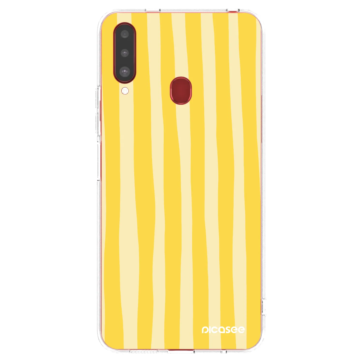 Picasee silikonový průhledný obal pro Samsung Galaxy A20s - Lines lemon