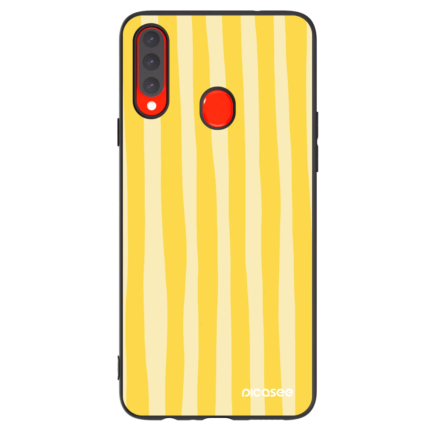 Picasee silikonový černý obal pro Samsung Galaxy A20s - Lines lemon