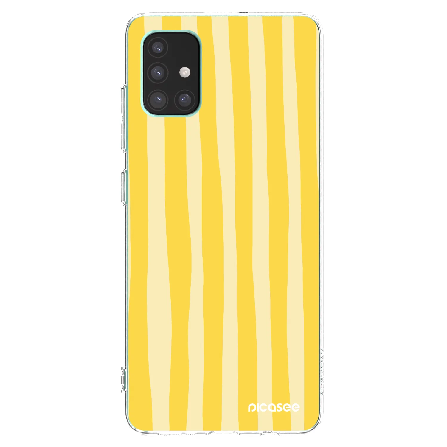Picasee silikonový průhledný obal pro Samsung Galaxy M51 M515F - Lines lemon