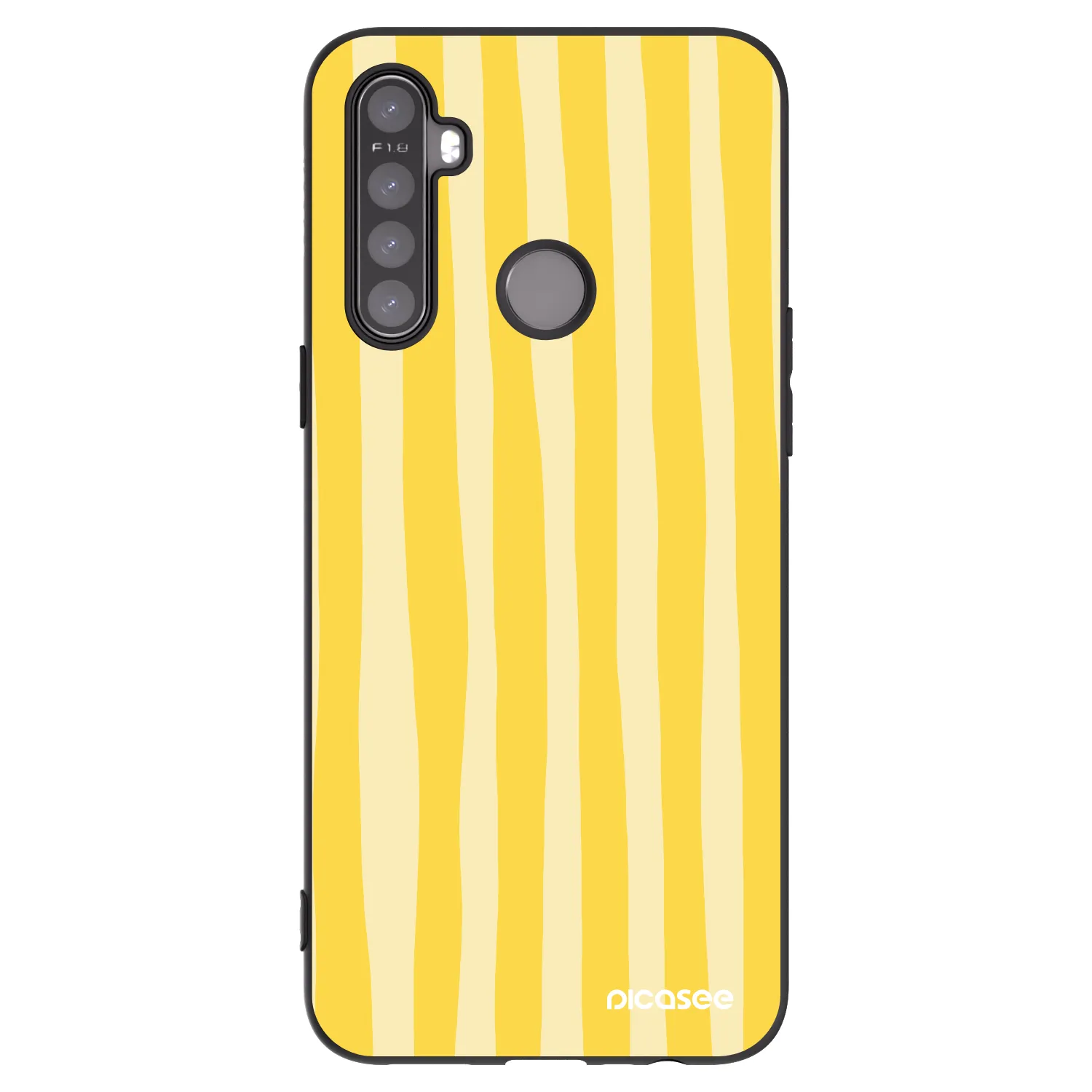Picasee silikonový černý obal pro Realme 5 - Lines lemon
