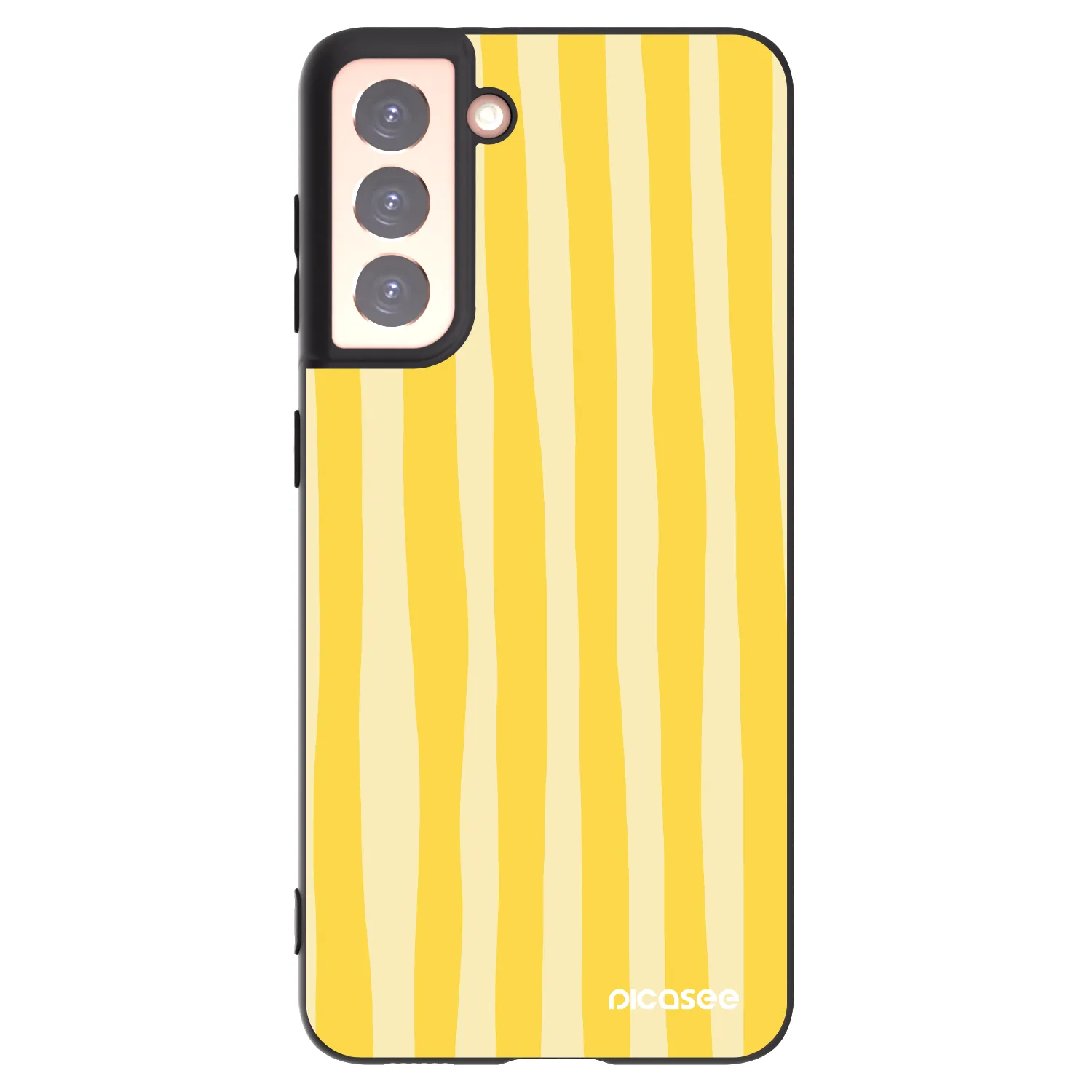 Picasee silikonový černý obal pro Samsung Galaxy S21 5G G991B - Lines lemon