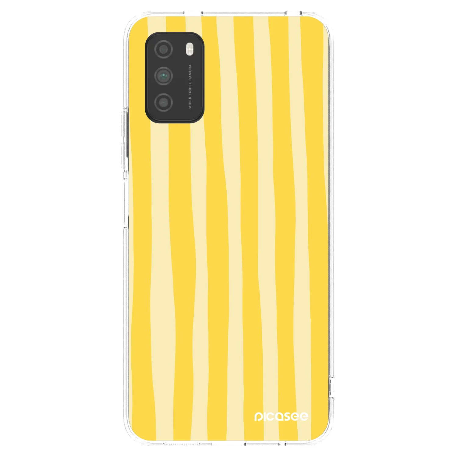 Picasee silikonový průhledný obal pro Xiaomi Poco M3 - Lines lemon