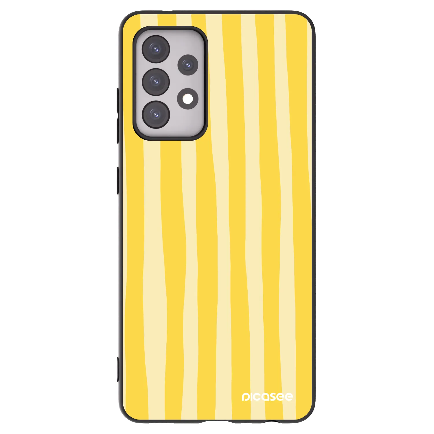 Picasee silikonový černý obal pro Samsung Galaxy A52 5G A525F - Lines lemon