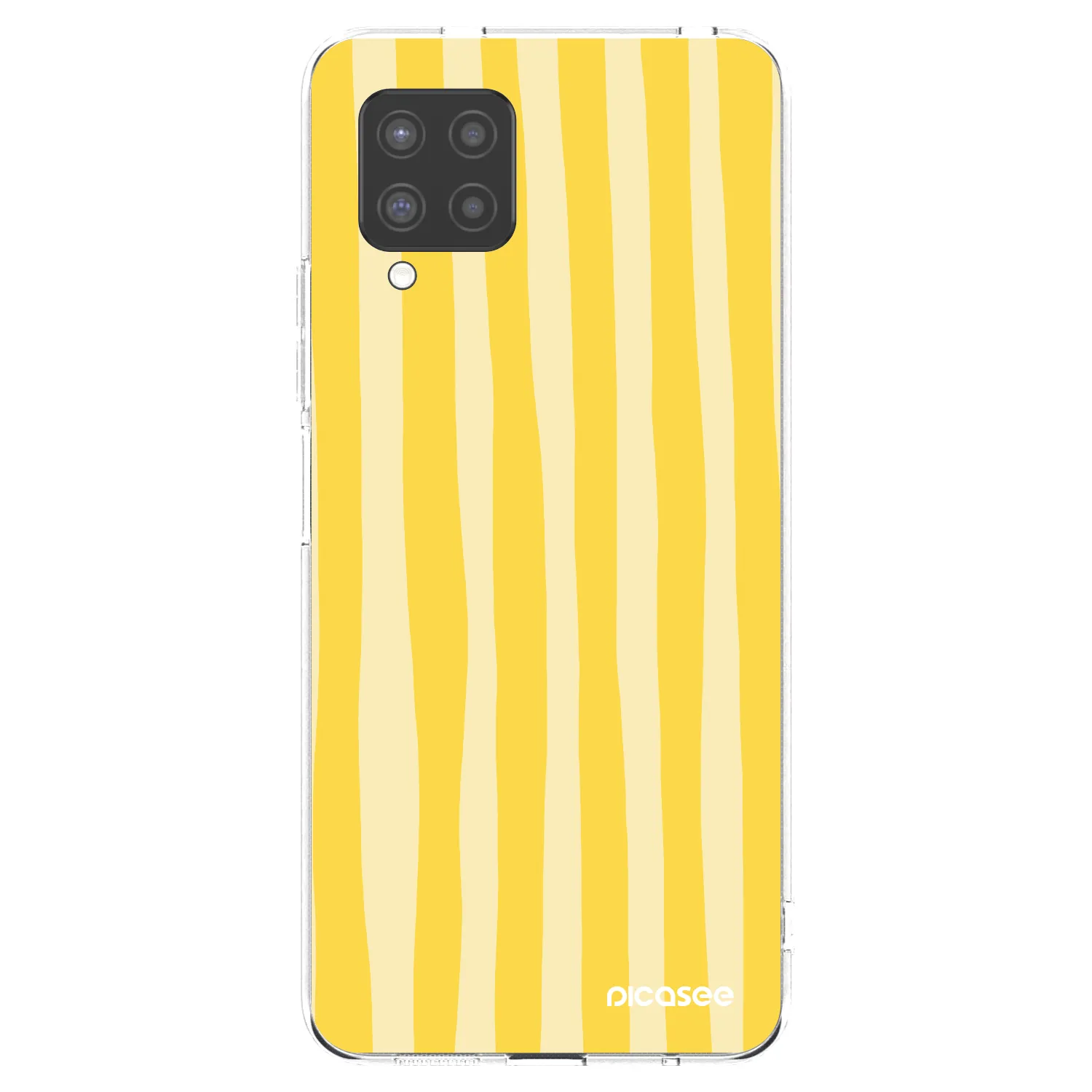 Picasee silikonový průhledný obal pro Samsung Galaxy A42 A426B - Lines lemon