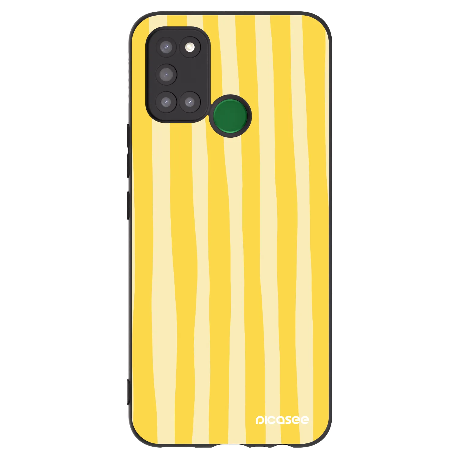 Picasee silikonový černý obal pro Realme 7i - Lines lemon