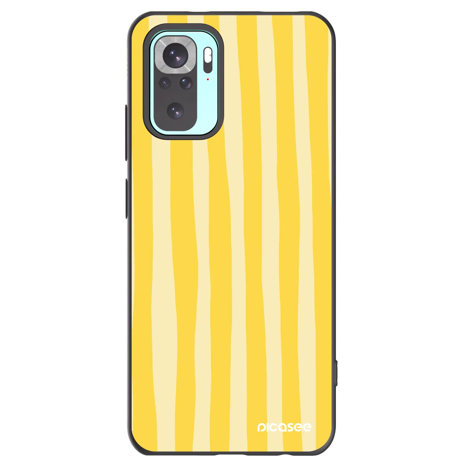 Picasee silikonový černý obal pro Xiaomi Redmi Note 10 Pro - Lines lemon