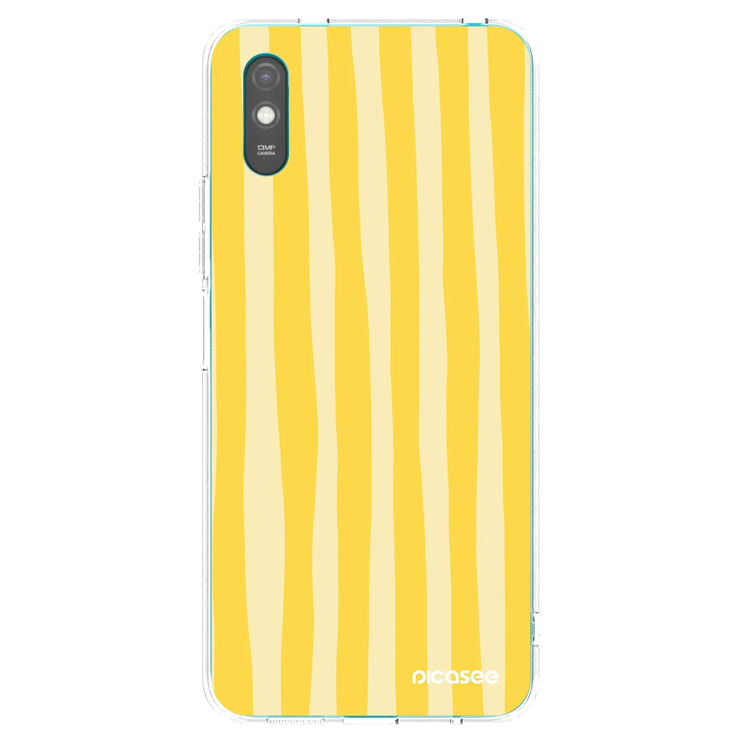 Picasee silikonový průhledný obal pro Xiaomi Redmi 9AT - Lines lemon