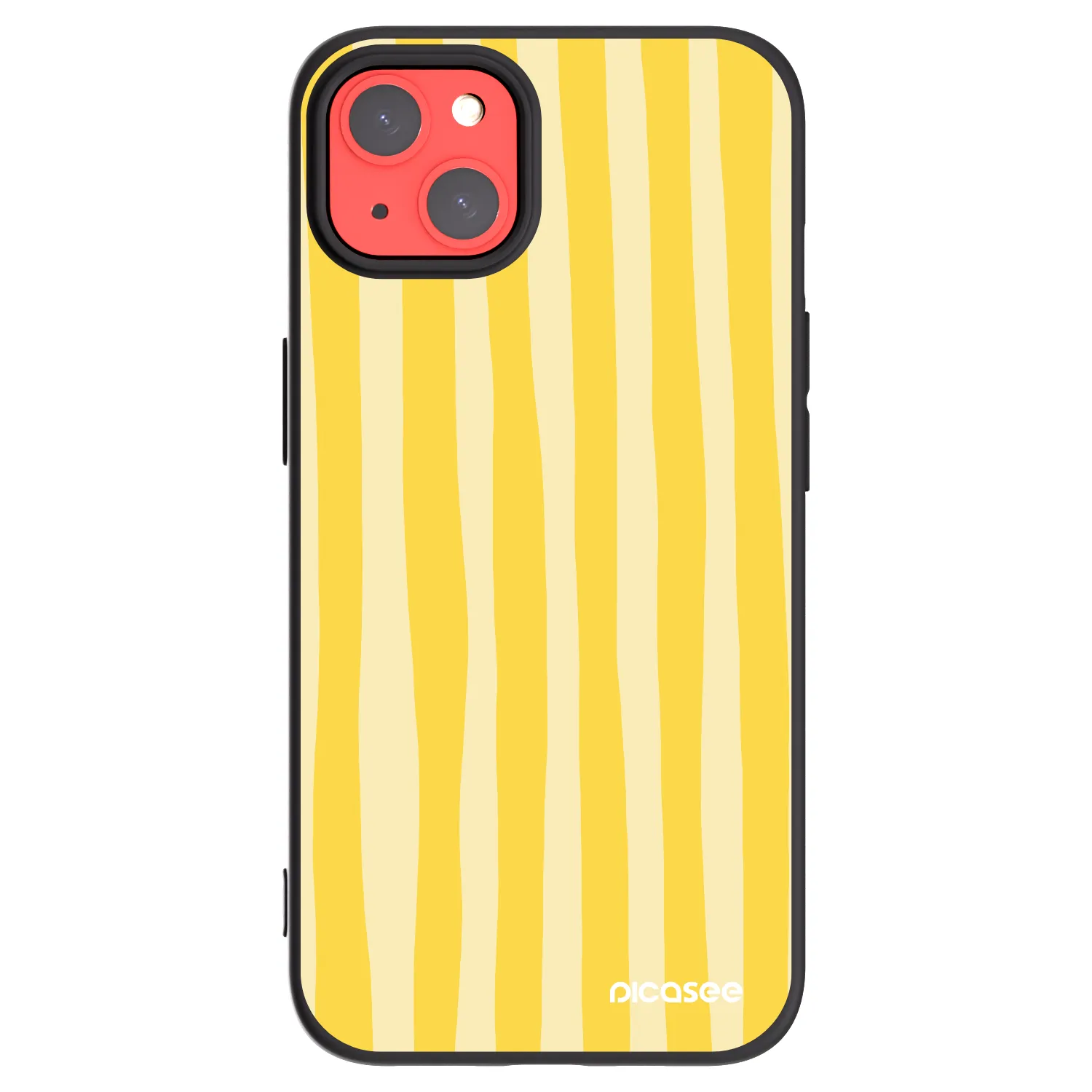 Picasee silikonový černý obal pro Apple iPhone 13 - Lines lemon