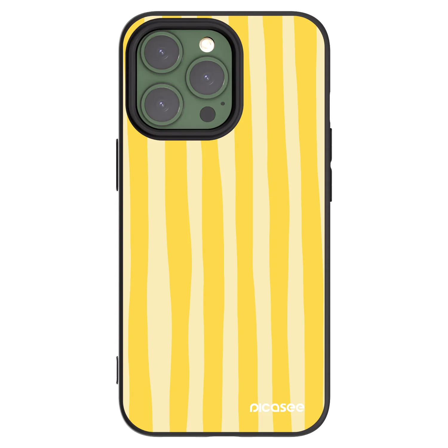 Picasee silikonový černý obal pro Apple iPhone 13 Pro - Lines lemon